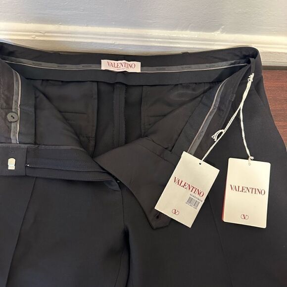 Valentino Garavani Crepe Couture Wool & Silk straight Leg Pants size US10/ EU 46 - Picture 7 of 15